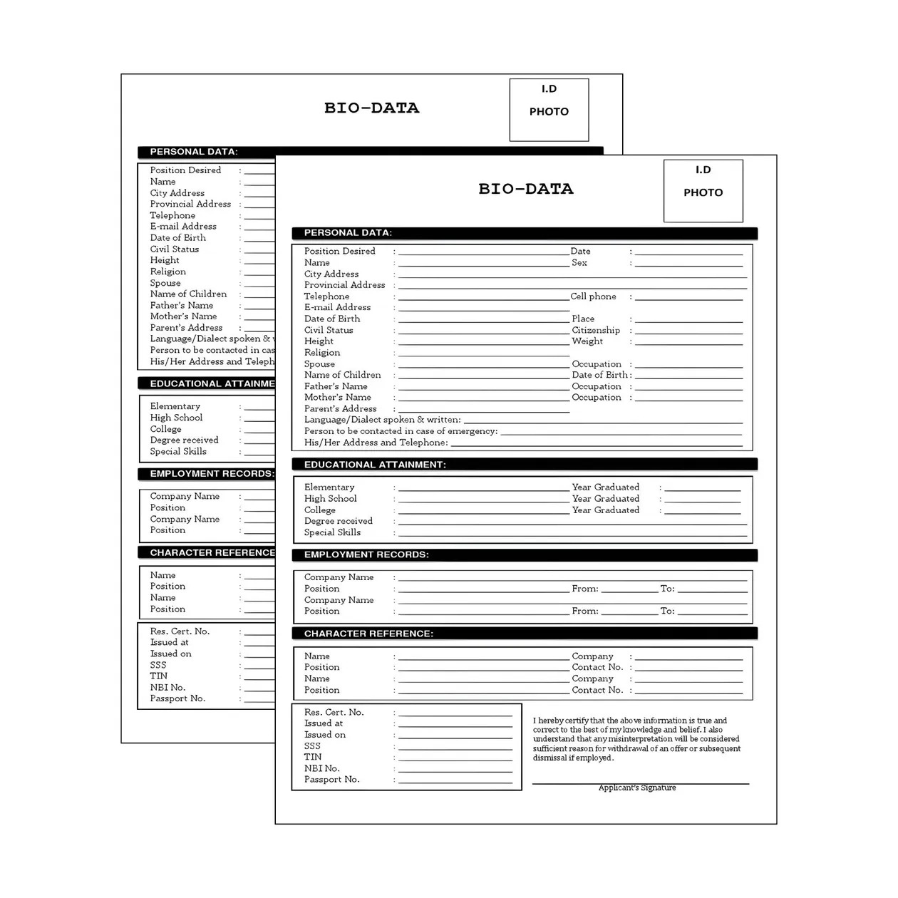 Bio-Data Ordinary