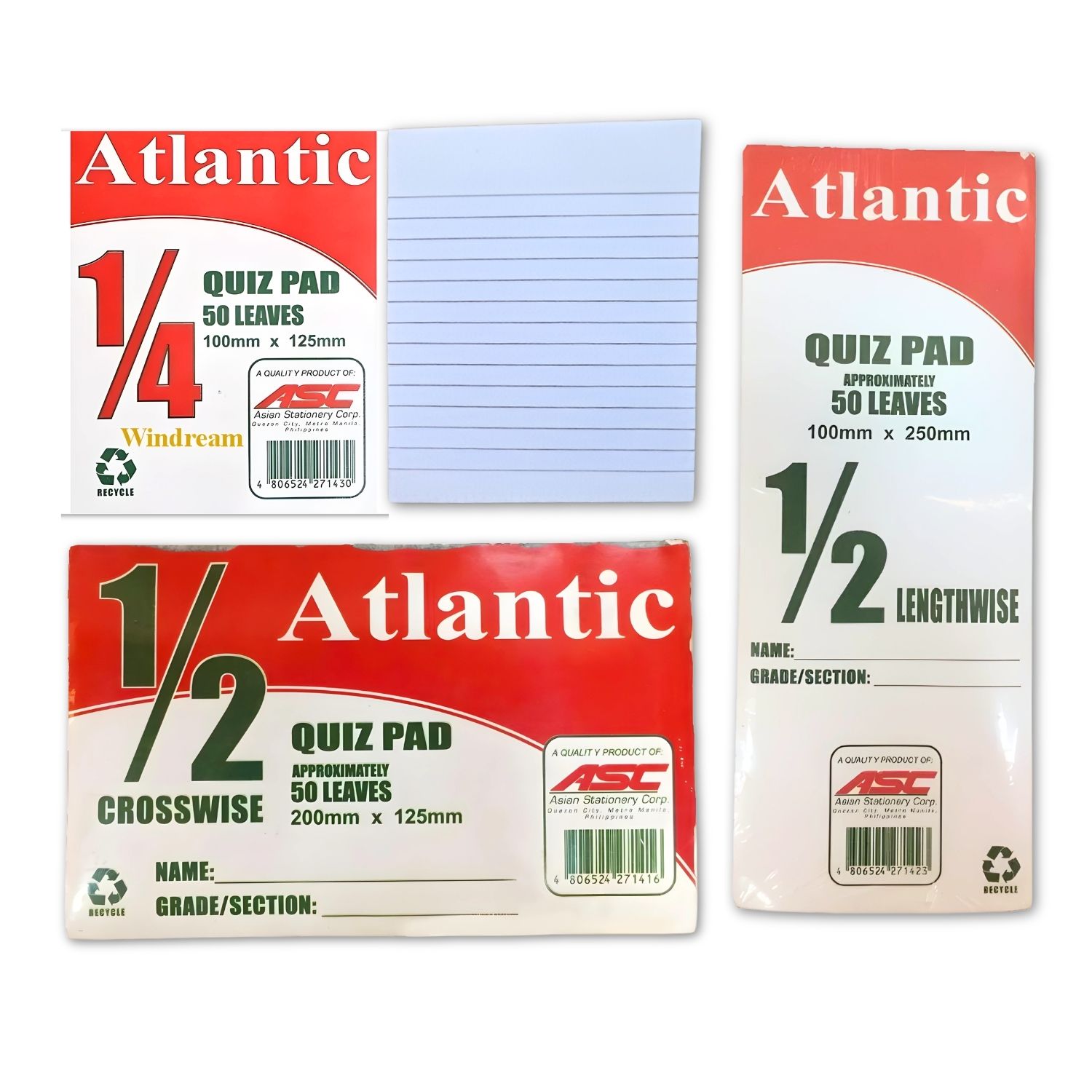 Atlantic Quiz Pads 1/4, 1/2 photo