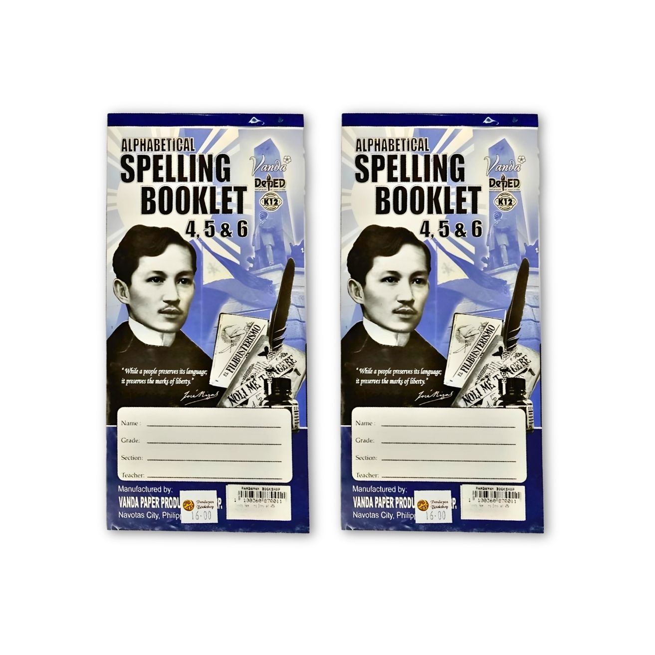 Spelling Booklets option photo