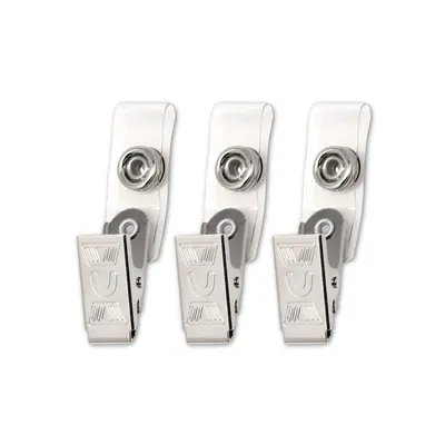 ID Clip with Strap (Metal and Plastic)